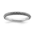 Sterling Silver Stackable Expressions Antiqued Ring
