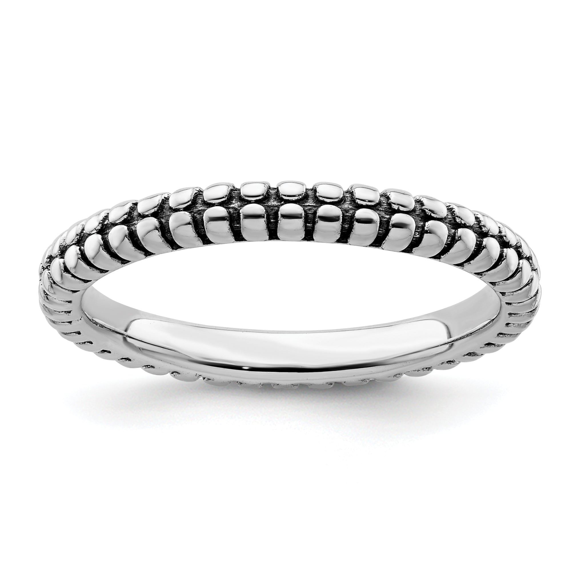 Sterling Silver Stackable Expressions Antiqued Ring Main image