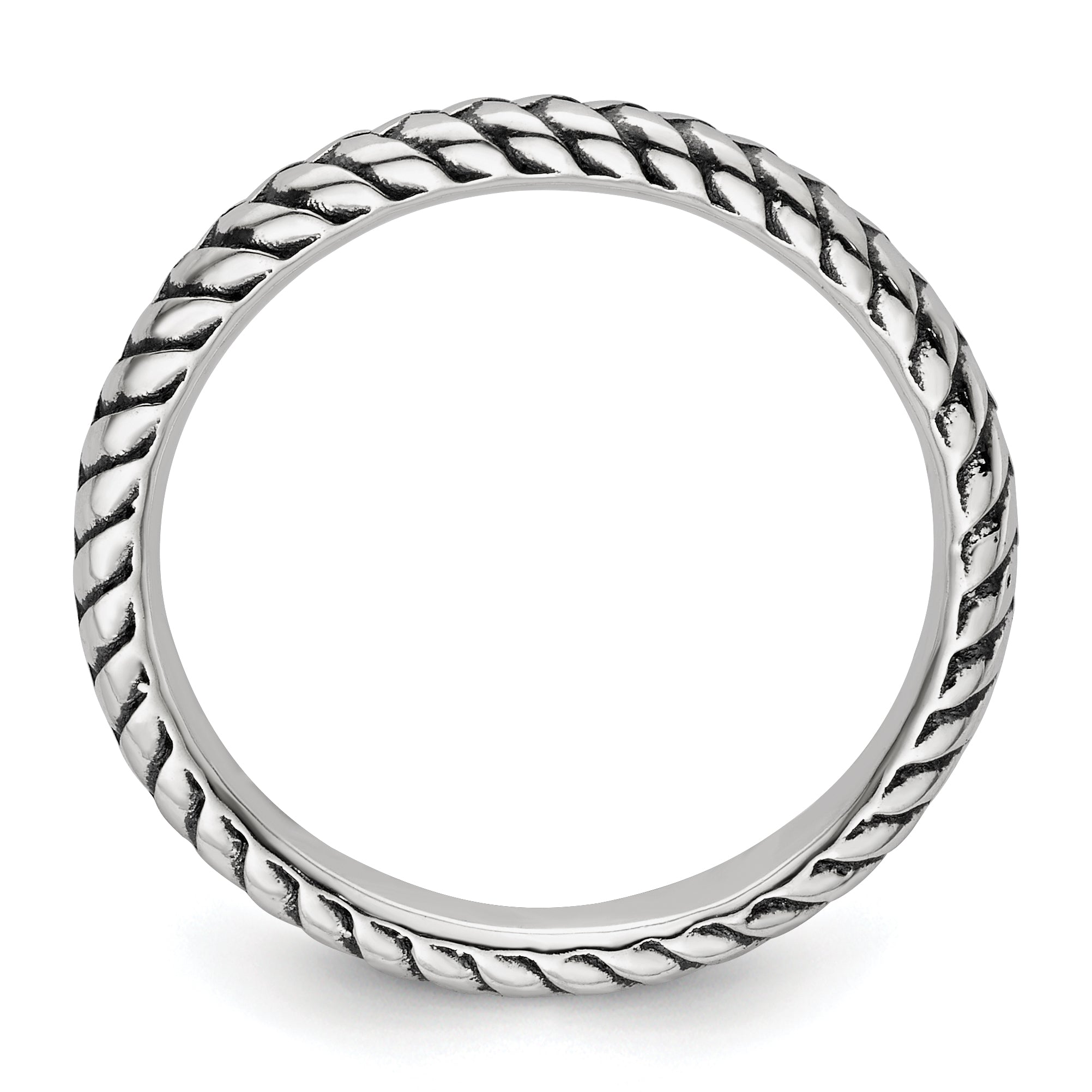 Sterling Silver Stackable Expressions Antiqued Ring Secondary image