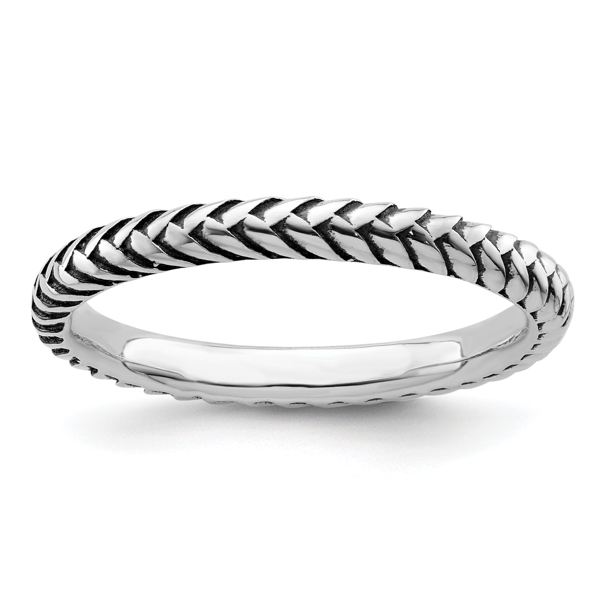 Sterling Silver Stackable Expressions Antiqued Ring Main image