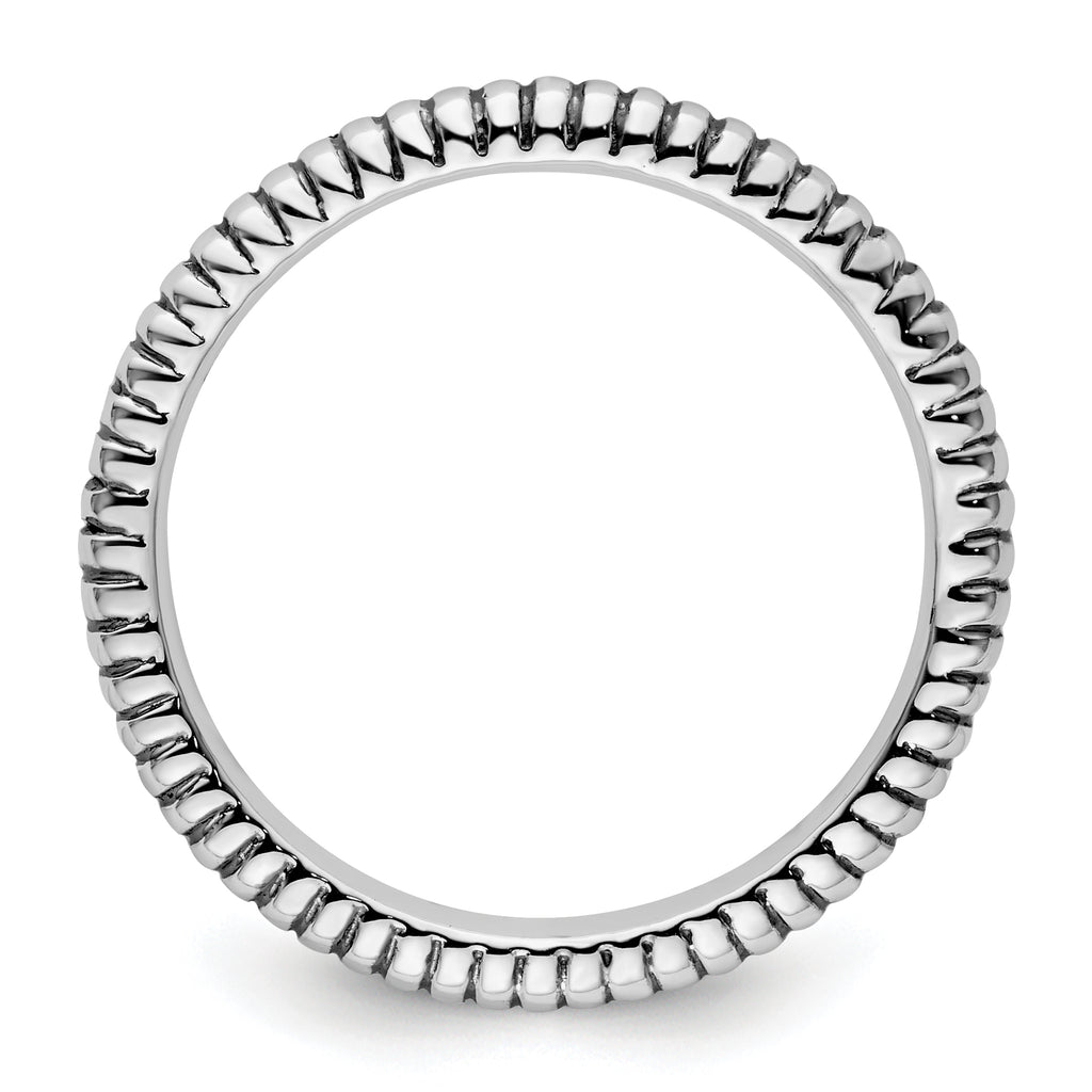 Sterling Silver Stackable Expressions Antiqued Ring