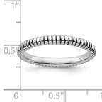 Sterling Silver Stackable Expressions Antiqued Ring