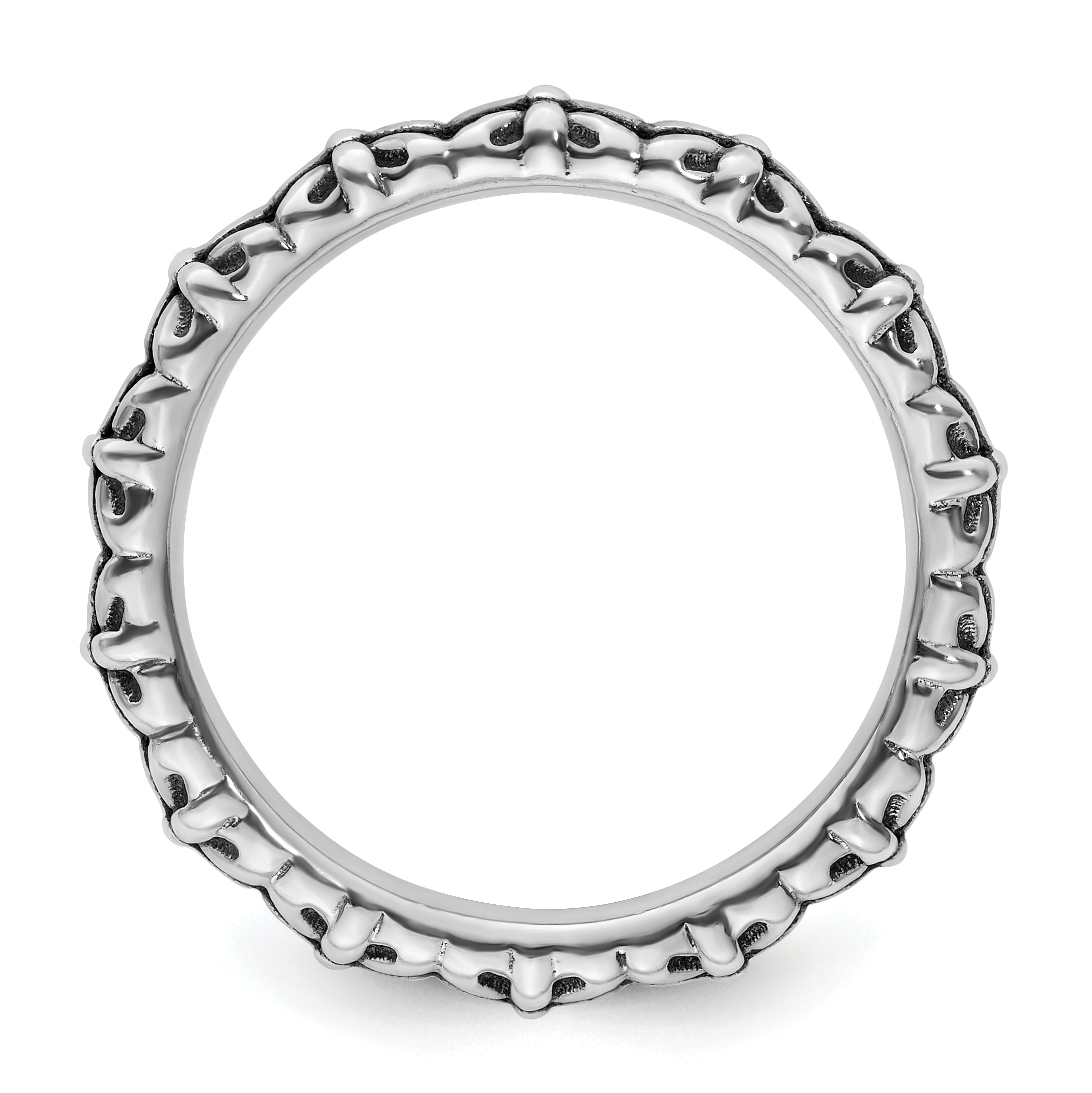 Sterling Silver Stackable Expressions Antiqued Ring