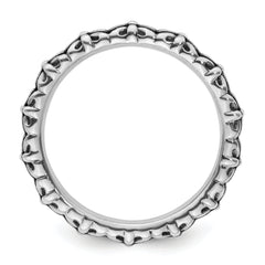 Sterling Silver Stackable Expressions Antiqued Ring