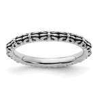 Sterling Silver Stackable Expressions Antiqued Ring
