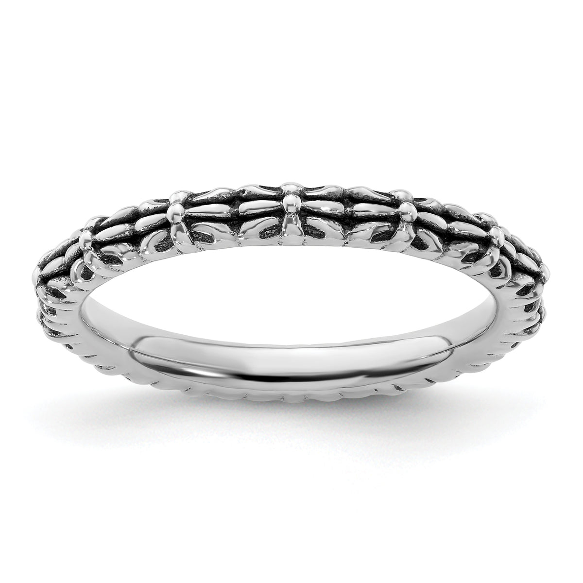 Sterling Silver Stackable Expressions Antiqued Ring