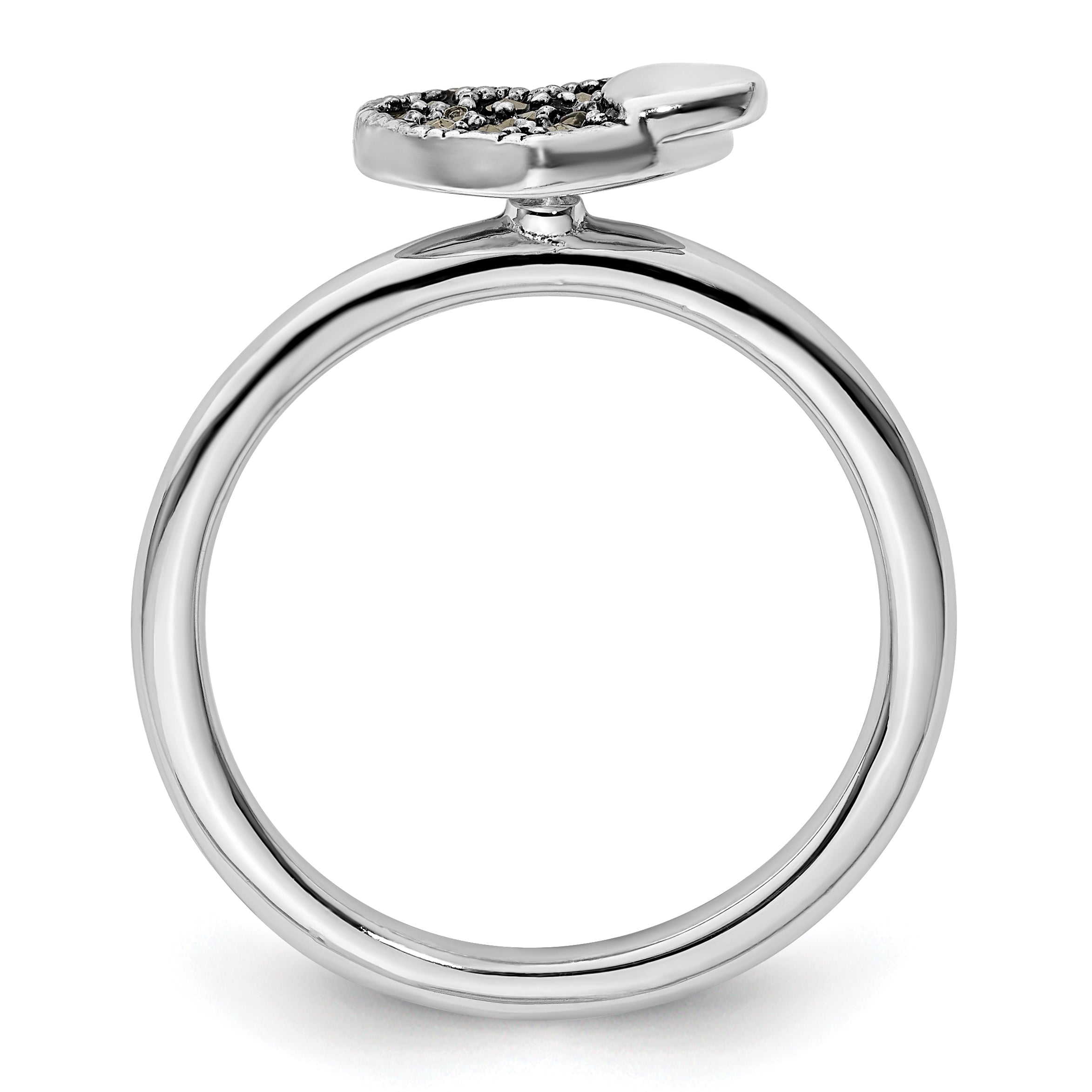 Sterling Silver Stackable Expressions Marcasite Heart Ring Secondary image