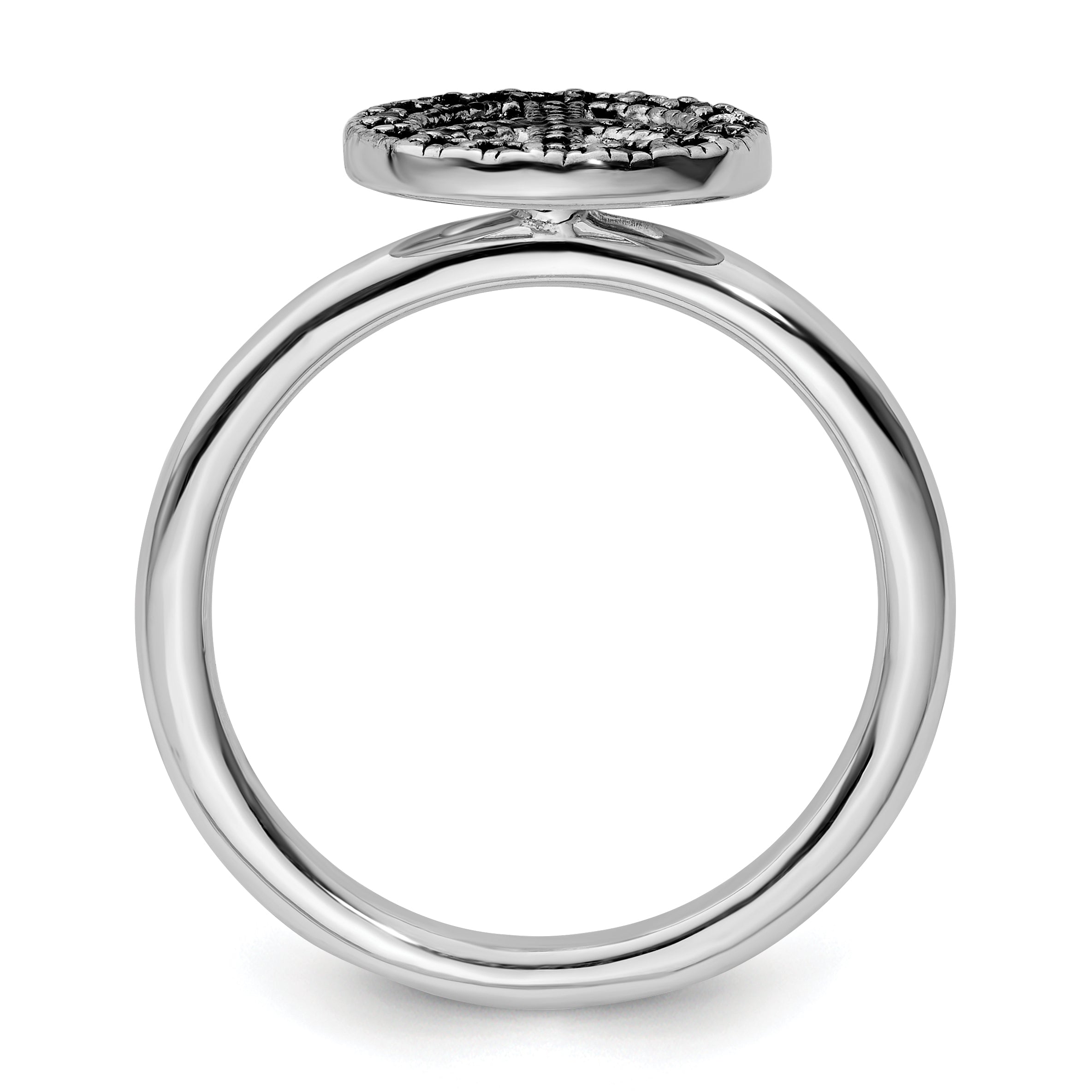 Sterling Silver Stackable Expressions Marcasite Peace Sign Ring Secondary image