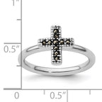 Sterling Silver Stackable Expressions Marcasite Cross Ring