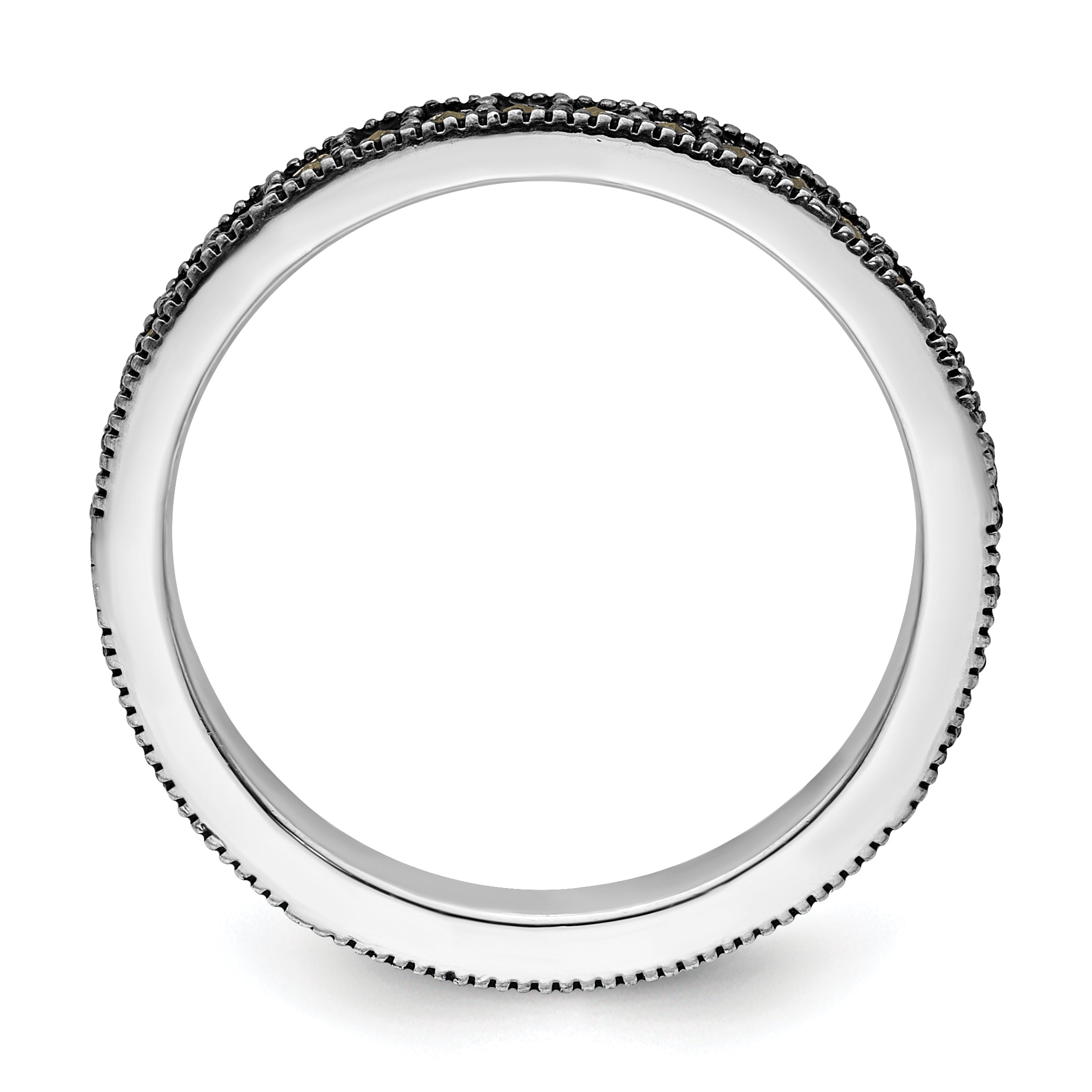 Sterling Silver Stackable Expressions Marcasite Band Secondary image