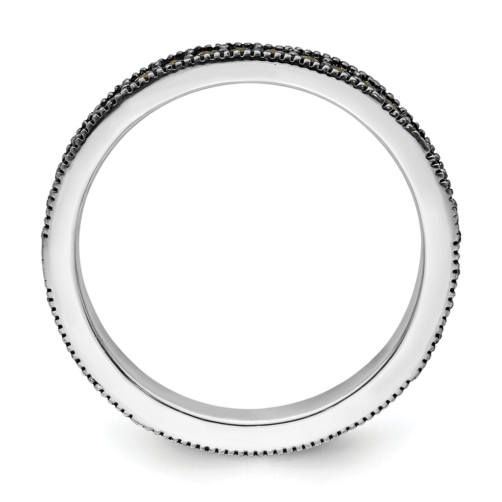 Sterling Silver Stackable Expressions Marcasite Band