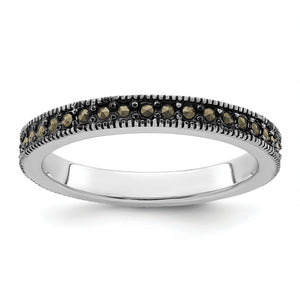 Sterling Silver Stackable Expressions Marcasite Band - Sophia Jewelers