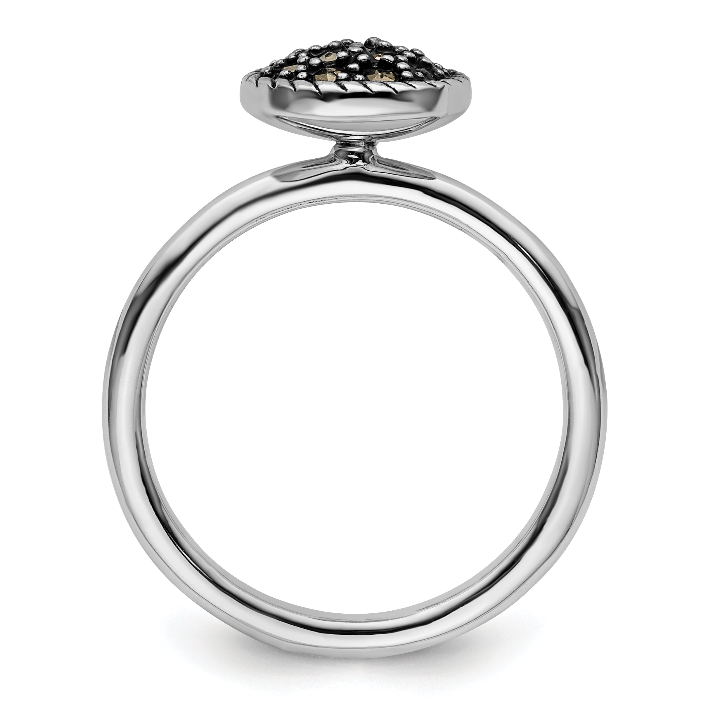 Sterling Silver Stackable Expressions Marcasite Ring Secondary image