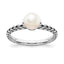 Sterling Silver Stack Exp. 7.0-7.5mm White FW Cultured Pearl Ring