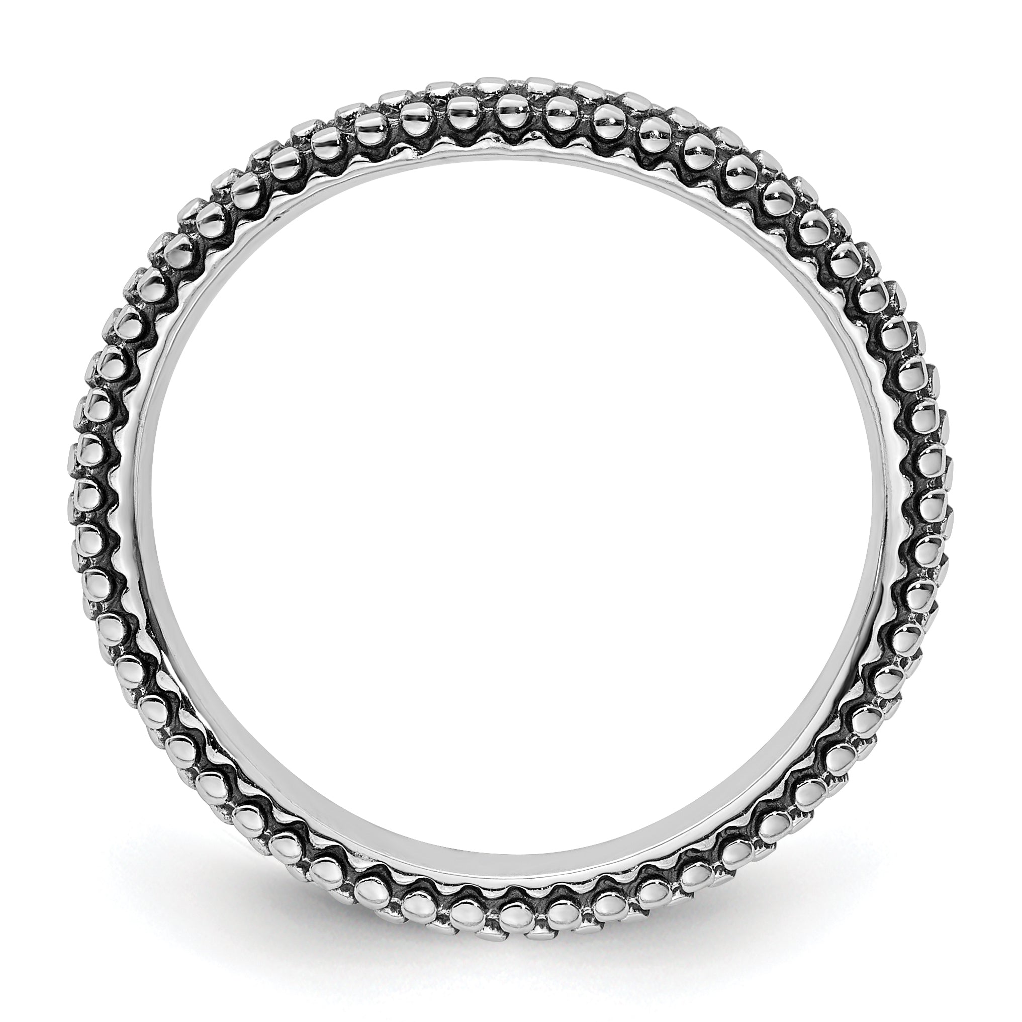 Sterling Silver Stackable Expressions Polished Antiqued Wave Ring Secondary image