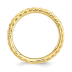 Sterling Silver Stackable Expressions Polished Gold-plated Wave Ring
