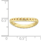 Sterling Silver Stackable Expressions Polished Gold-plated Wave Ring