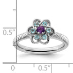 Sterling Silver Stackable Expressions Amethyst & Blue Topaz Stackable Ring