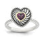 Sterling Silver & 14k Stackable Expressions Rhodium-platedod. Garnet Antiqued Ring