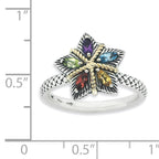 Sterling Silver & 14k Stackable Expressions Gemstone Antiqued Ring