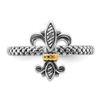 Sterling Silver & 14k Stackable Expressions Antiqued Ring