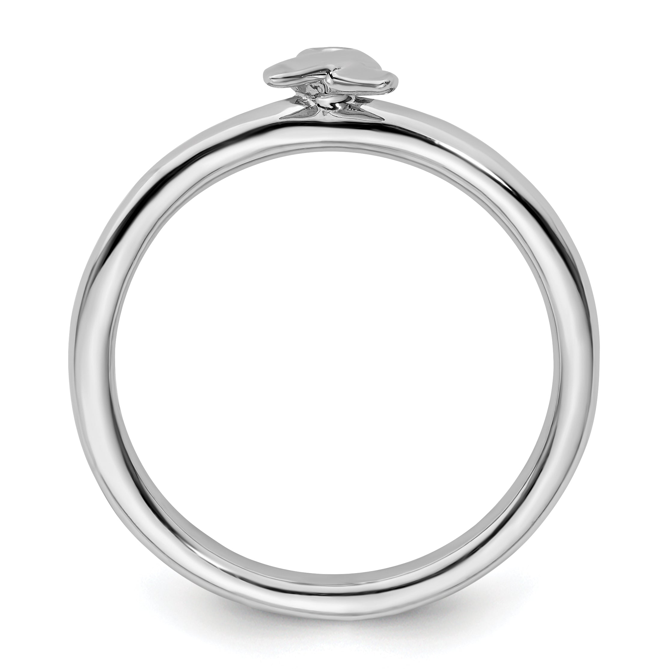 Sterling Silver Stackable Expressions Awareness Ribbon Ring Secondary image