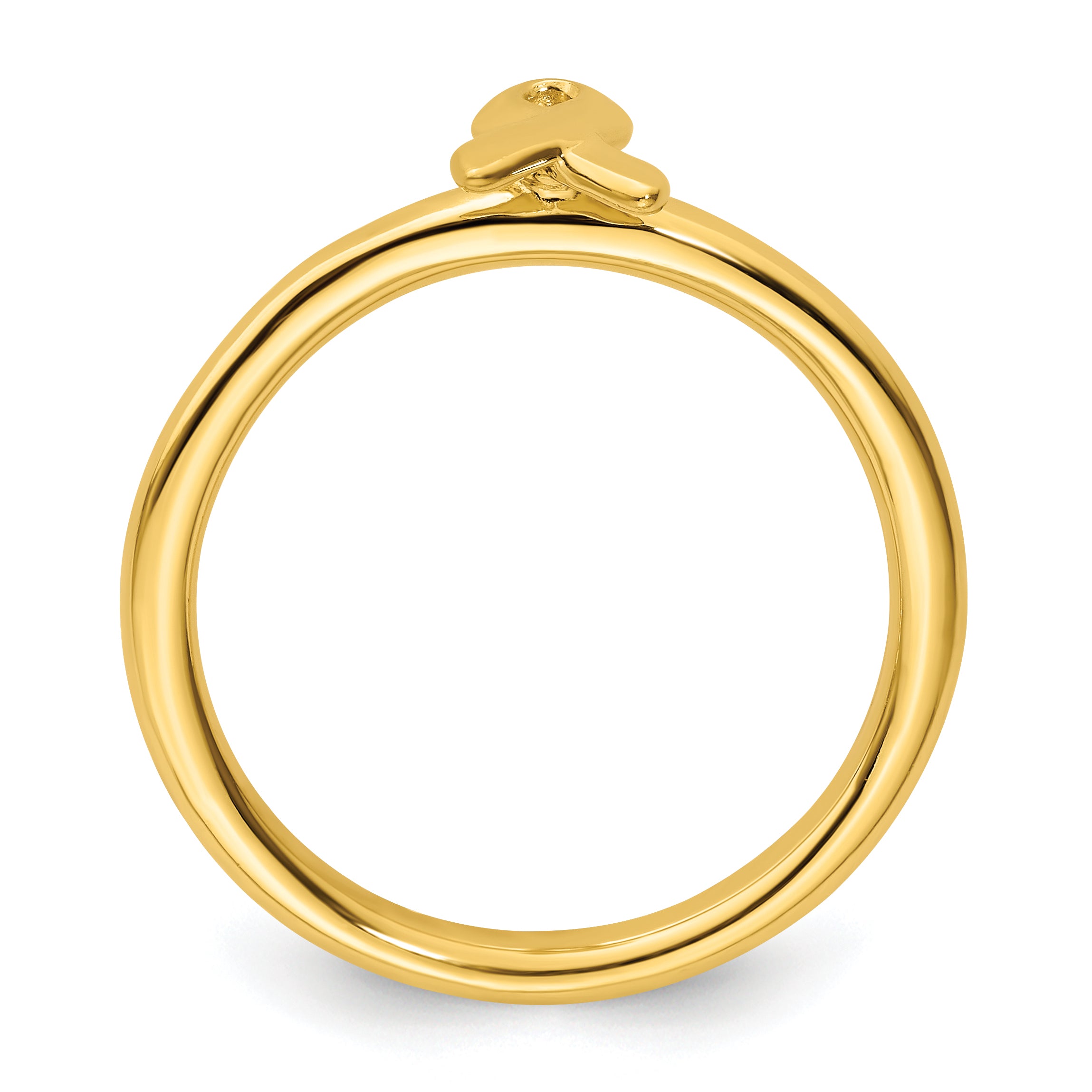 Sterling Silver Stackable Expressions Gold-plated Awareness Ribbon Ring Secondary image