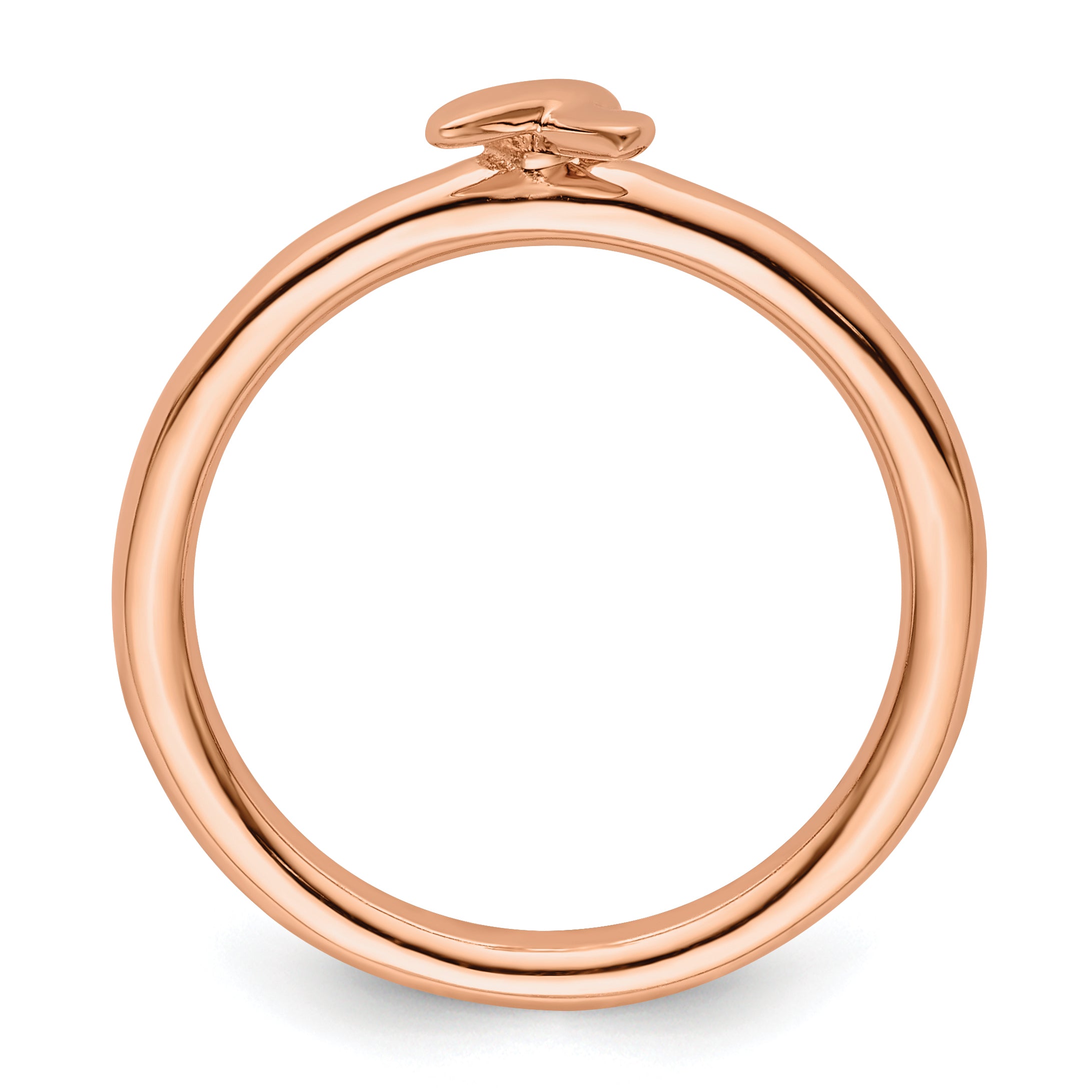 Sterling Silver Stackable Expressions Rose Gold Awareness Ribbon Ring Secondary image