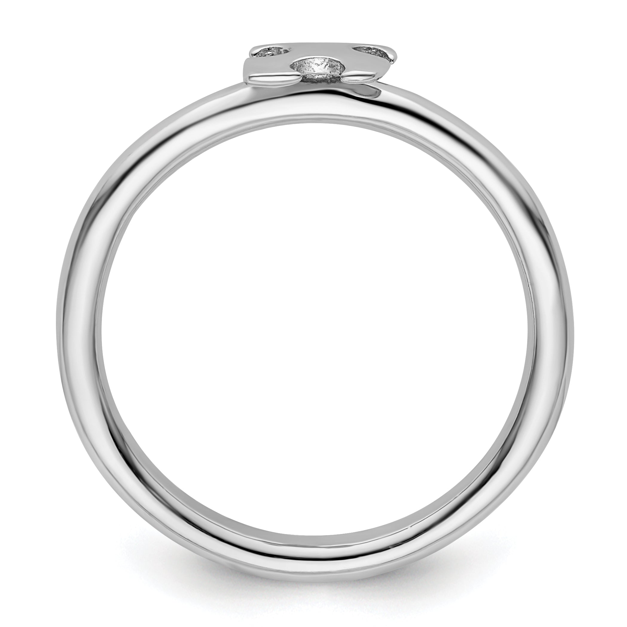 Sterling Silver Stackable Exp. Rhodium-plated Awareness Puzzle Piece Ring Secondary image