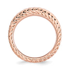 Sterling Silver Stackable Expressions Pink-plated Domed Ring
