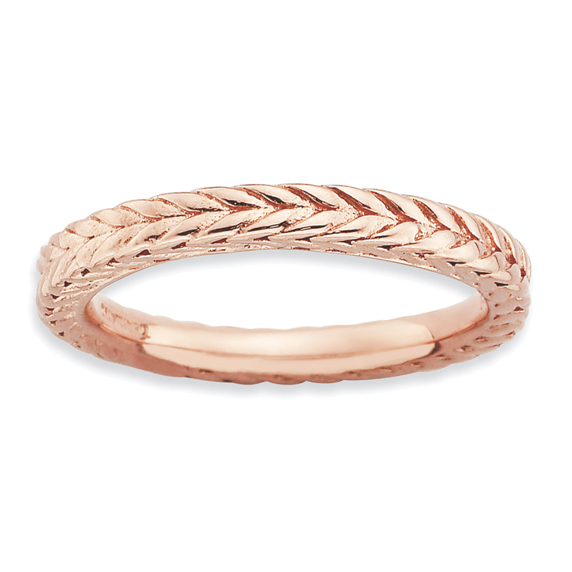 Sterling Silver Stackable Expressions Pink-plated Domed Ring Main image
