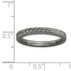 Sterling Silver Stackable Expressions Black-plated Domed Ring
