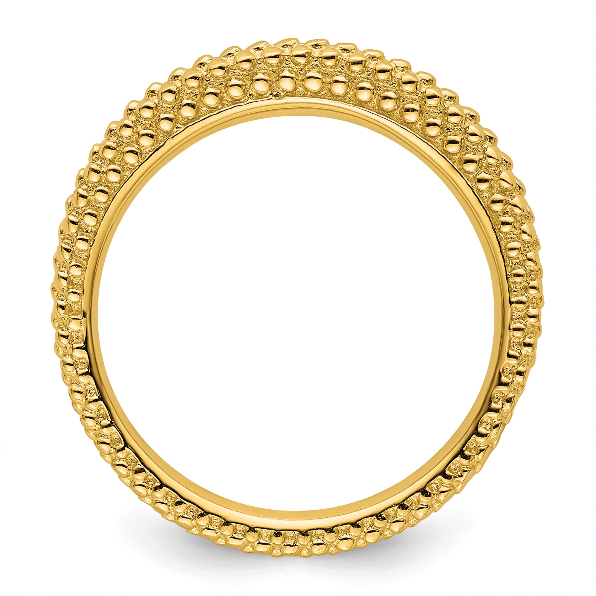 Sterling Silver Stackable Expressions Gold-plated Domed Ring Secondary image