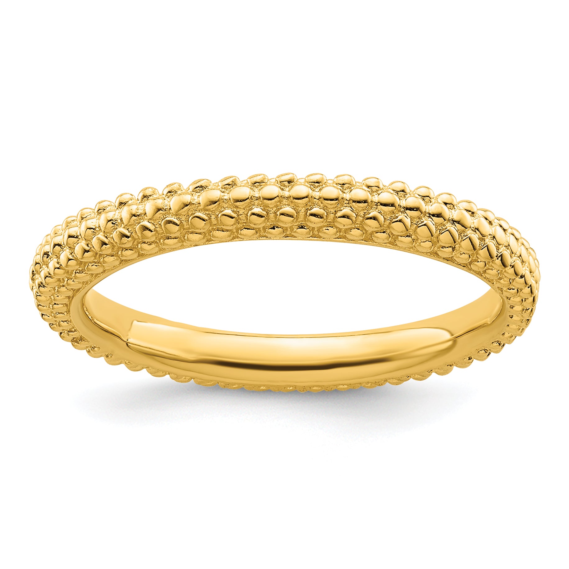 Sterling Silver Stackable Expressions Gold-plated Domed Ring Main image