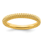 Sterling Silver Stackable Expressions Gold-plated Domed Ring