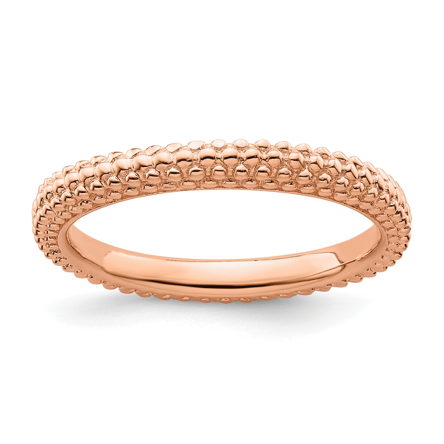 Sterling Silver Stackable Expressions Pink-plated Domed Ring Main image