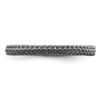 Sterling Silver Stackable Expressions Black-plated Domed Ring