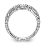 Sterling Silver Stackable Expressions Rhodium-plated Domed Ring
