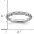 Sterling Silver Stackable Expressions Rhodium-plated Domed Ring