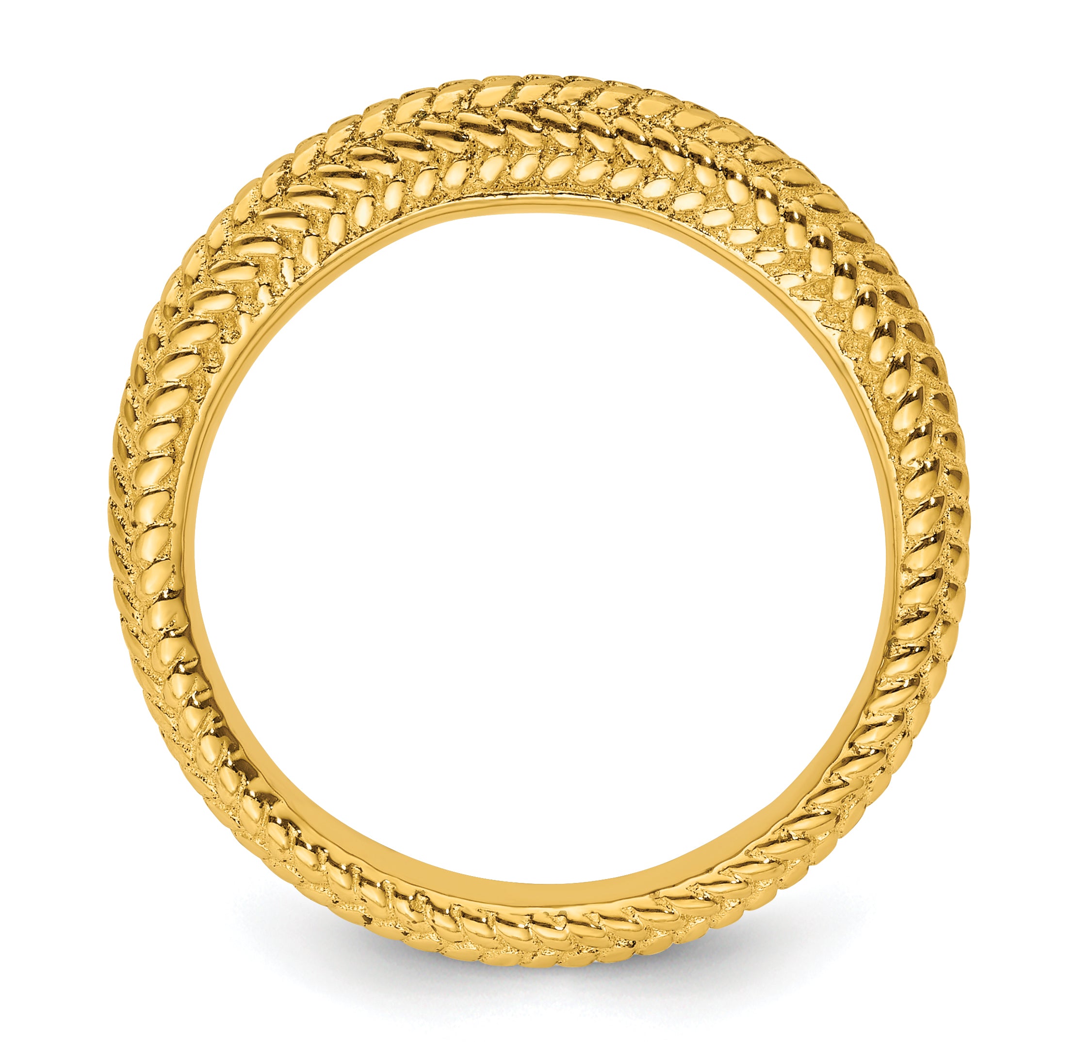 Sterling Silver Stackable Expressions Gold-plated Domed Ring Secondary image