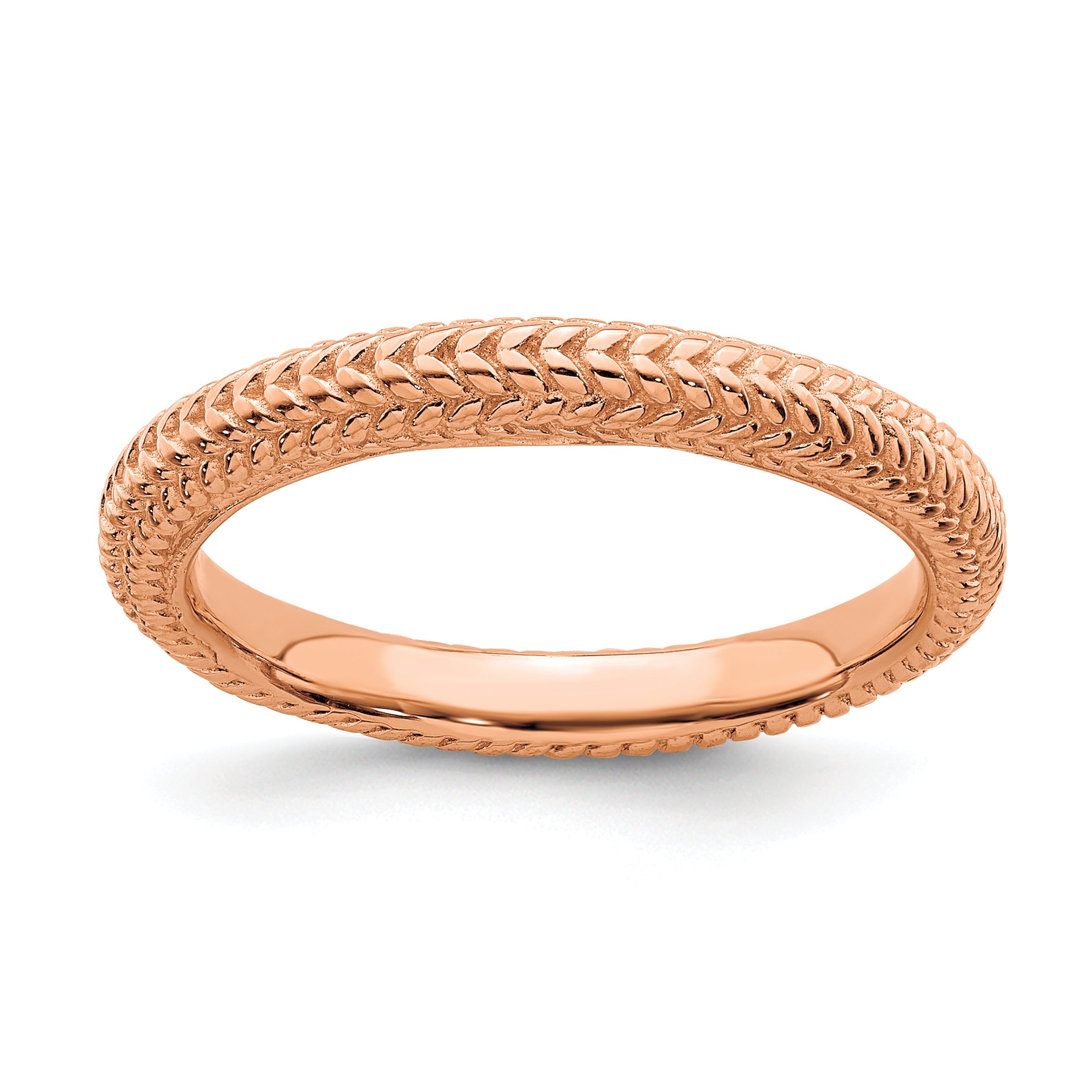 Sterling Silver Stackable Expressions Pink-plated Domed Ring Main image