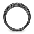Sterling Silver Stackable Expressions Black-plated Domed Ring