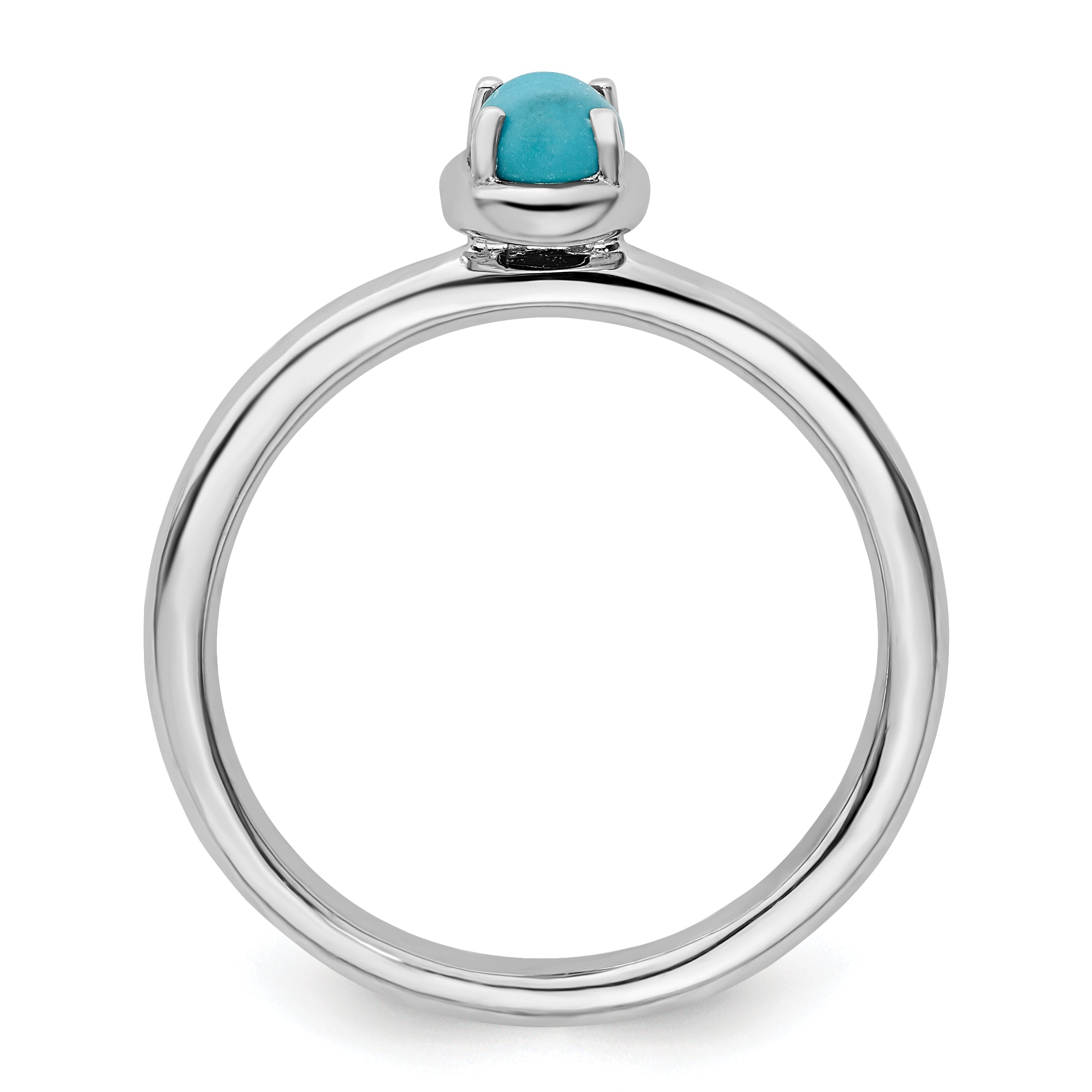 Sterling Silver Stackable Expressions Turquoise Polished Ring Secondary image
