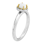 Sterling Silver & 14k Stackable Expressions White Agate Polished Ring
