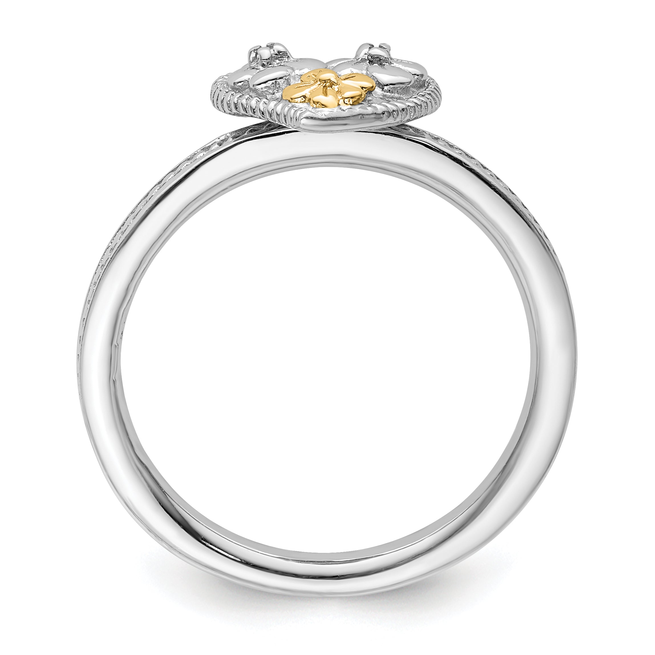 Sterling Silver & 14k Stackable Expressions Diamond Heart Ring Secondary image
