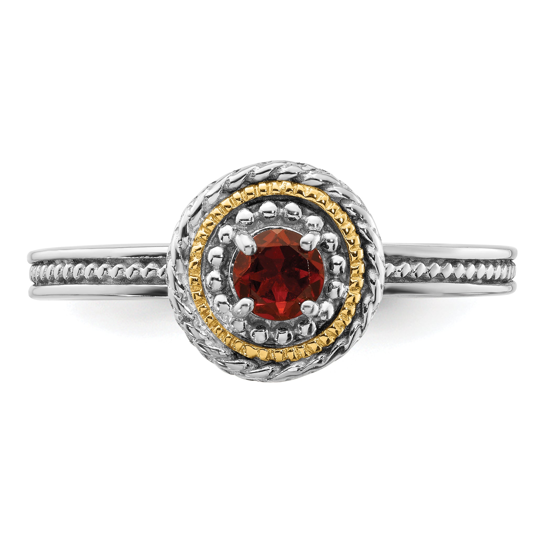 Sterling Silver & 14k Stackable Expressions Garnet Ring