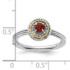 Sterling Silver & 14k Stackable Expressions Garnet Ring
