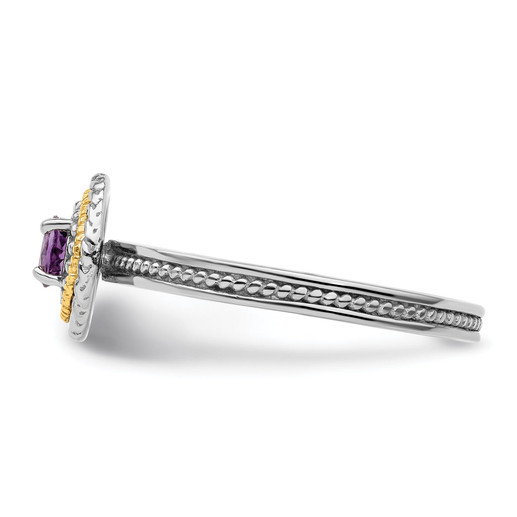 Sterling Silver & 14k Stackable Expressions Amethyst Ring