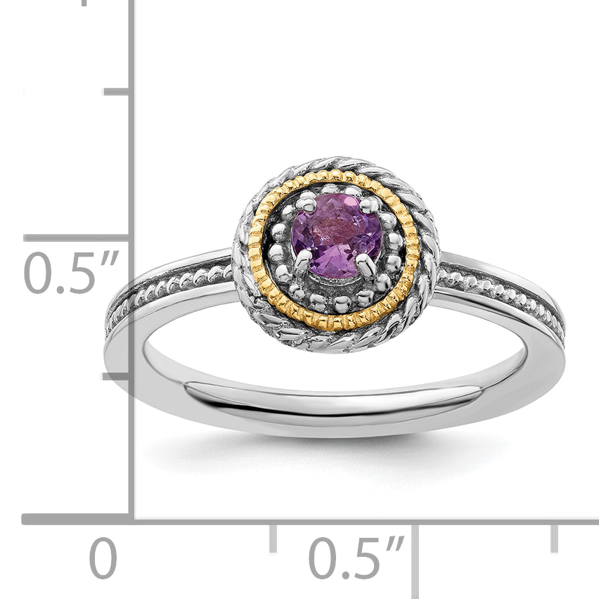 Sterling Silver & 14k Stackable Expressions Amethyst Ring