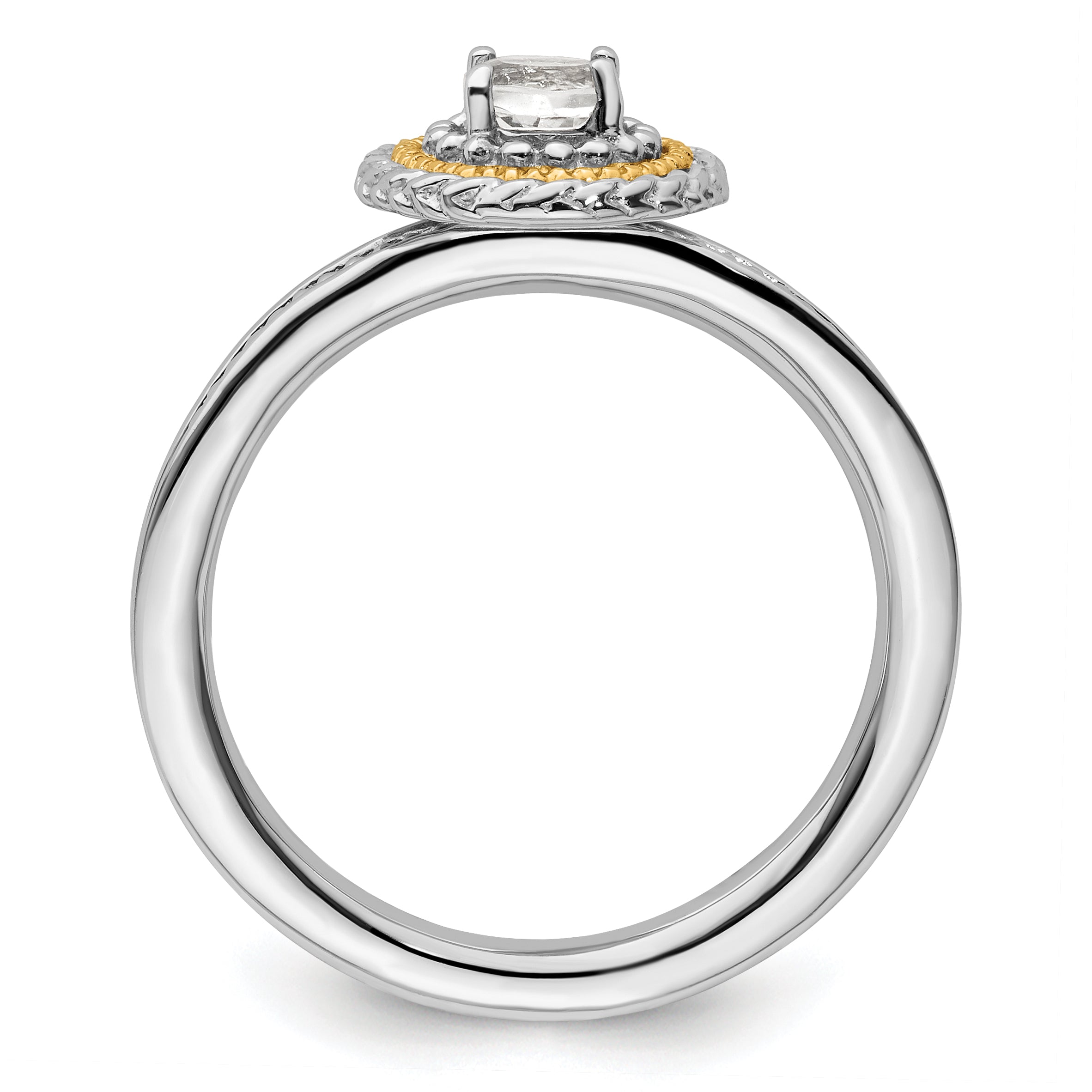Sterling Silver & 14k Stackable Expressions White Topaz Ring Secondary image
